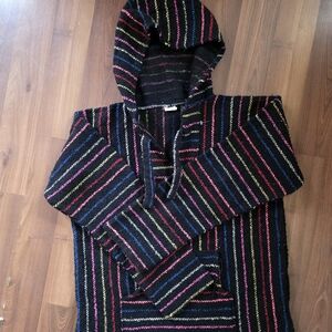 Striped Multicolor Hooded  Sweater